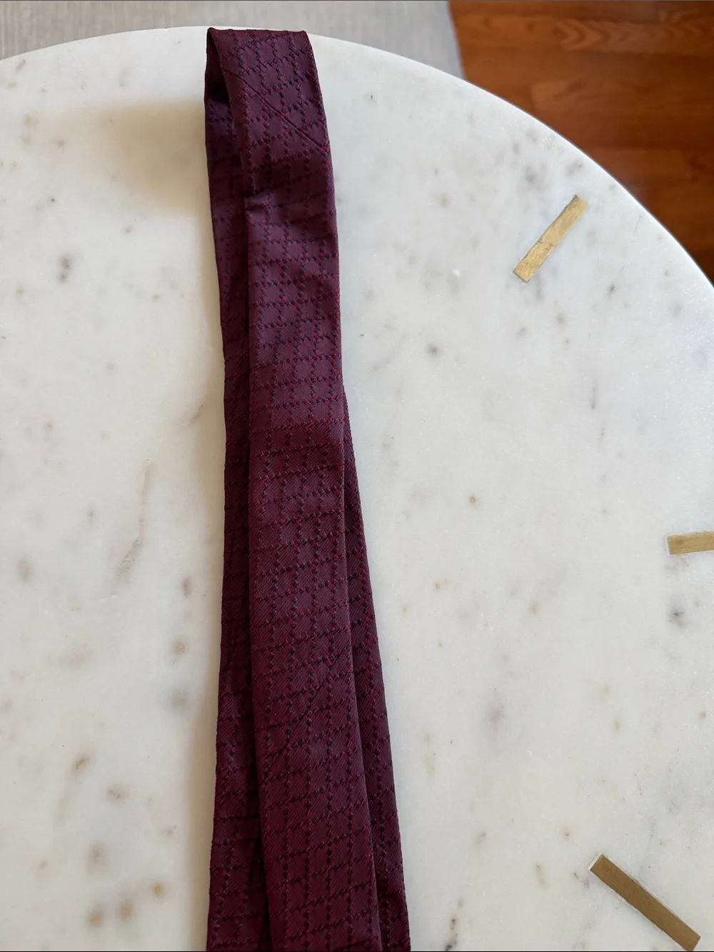 Zegna Burgundy Textured Silk Necktie